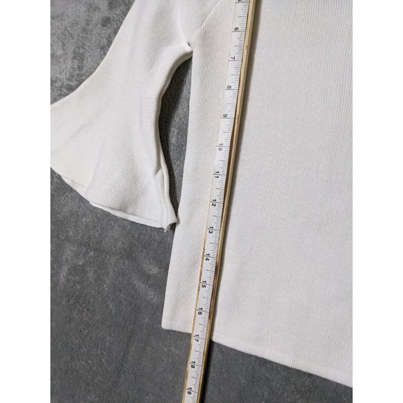 🍑AIR SPACE Women Sweater Knit Pullover Stretch Fall Winter Solid White XS(0-2) - Picture 10 of 12